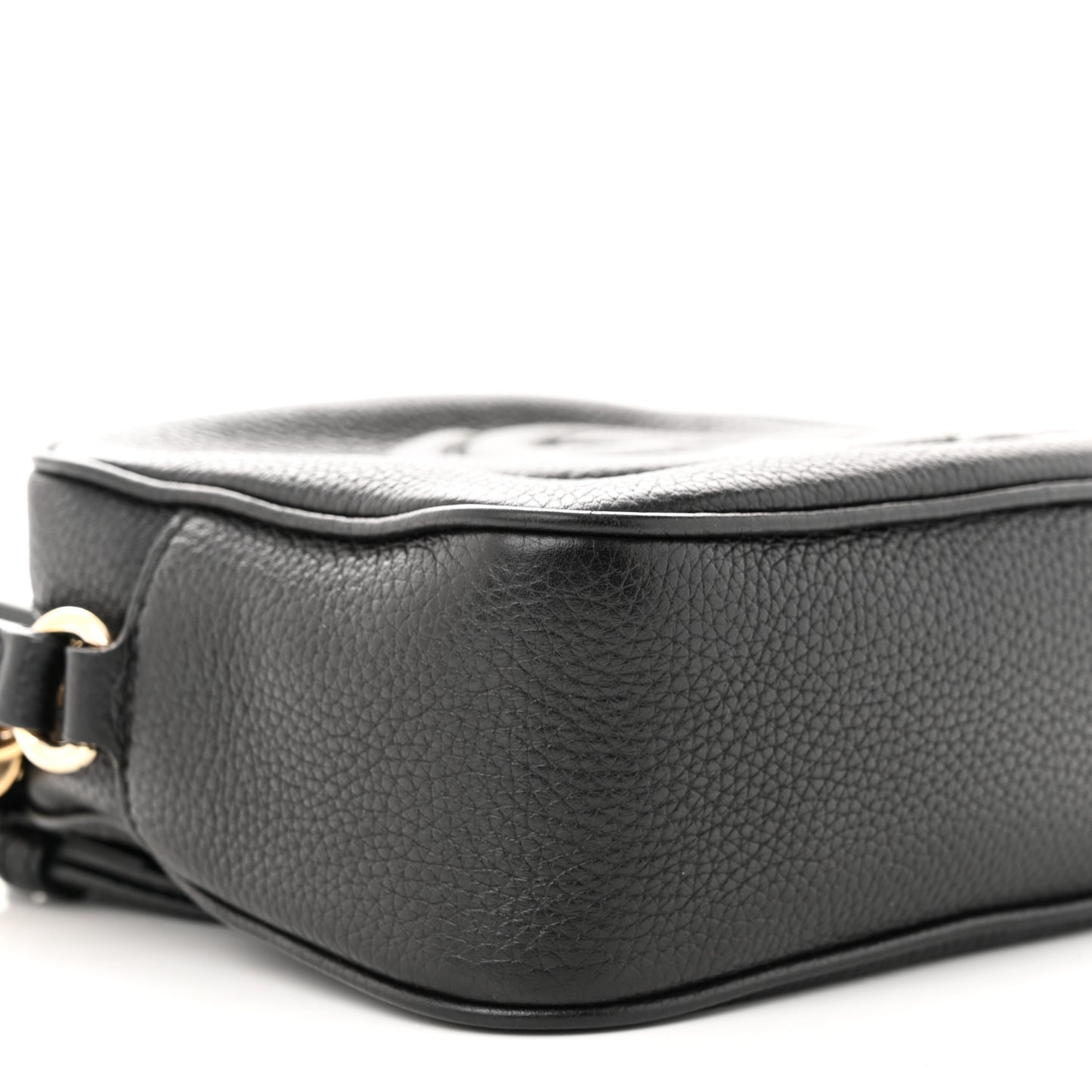 Pebbled Calfskin Small Soho Disco Bag Black