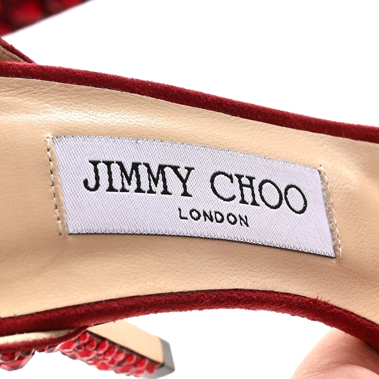 Jimmy Choo Suede Crystal Ostrich Feather Viola 110 Sandals 36 Red 8 of 9