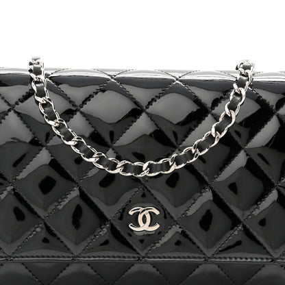 Chanel Patent Quilted Wallet On Chain WOC Black 9 of 12
