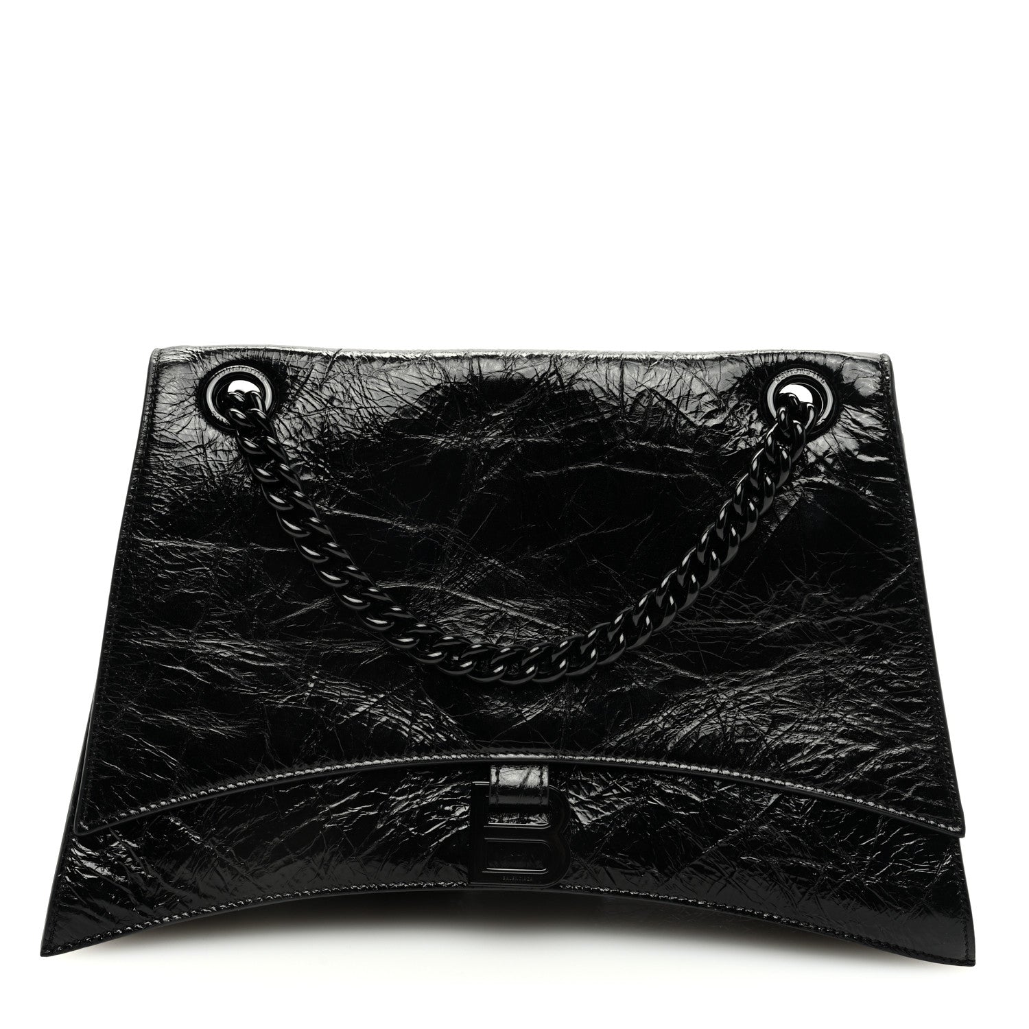 Balenciaga Crushed Calfskin Monochrome Medium Crush Chain Bag Black 1 of 8