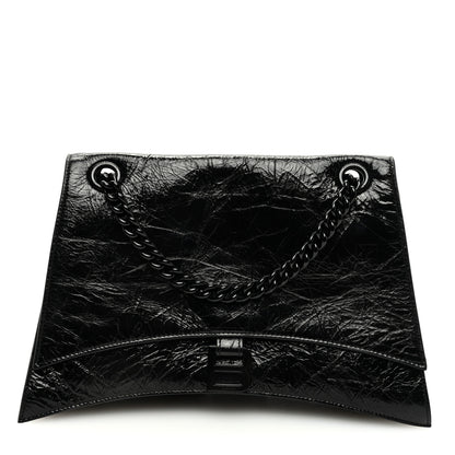 Balenciaga Crushed Calfskin Monochrome Medium Crush Chain Bag Black 1 of 8