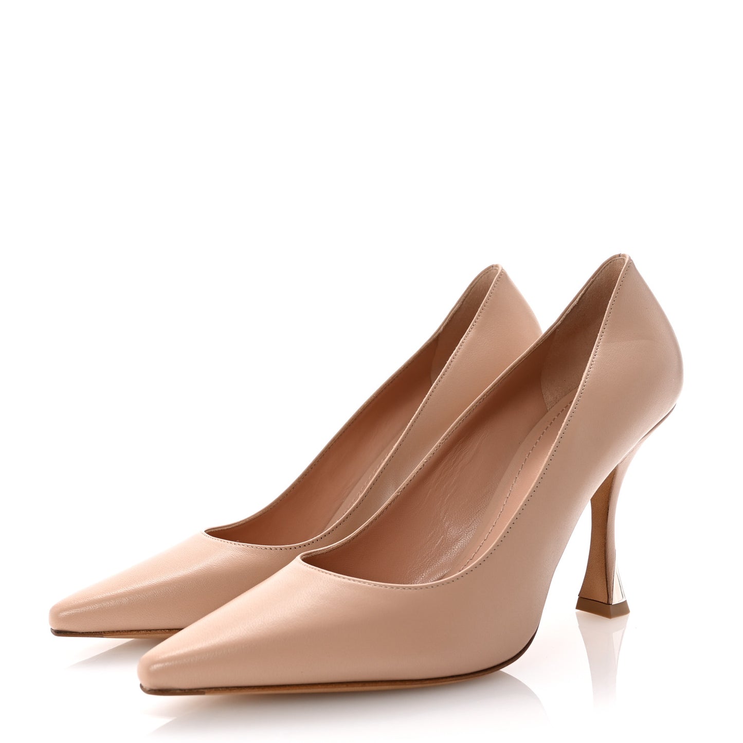 Lambskin Sparkle Pumps 38.5 Nude