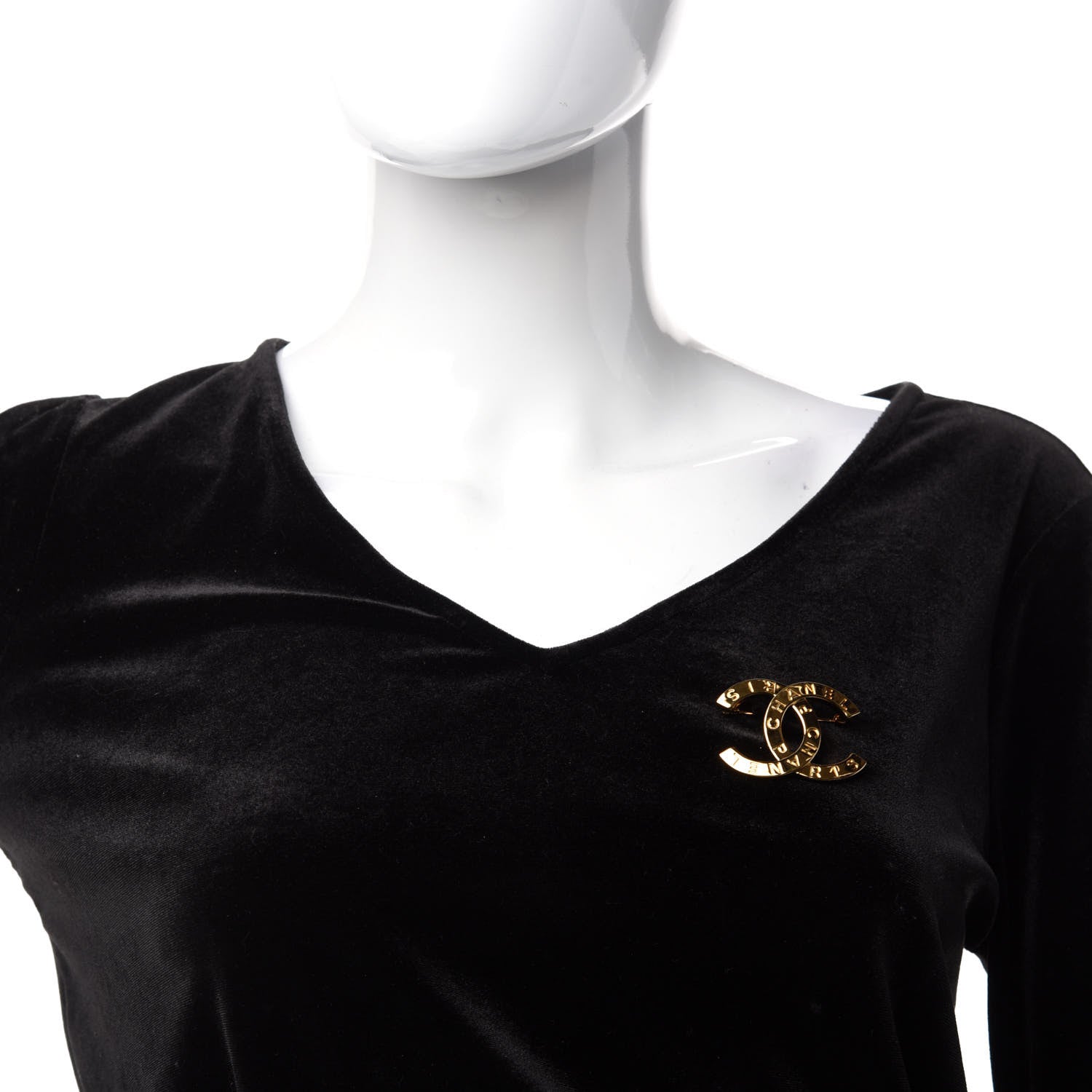 Chanel Metal Paris Button CC Large Brooch Gold 2 of 5