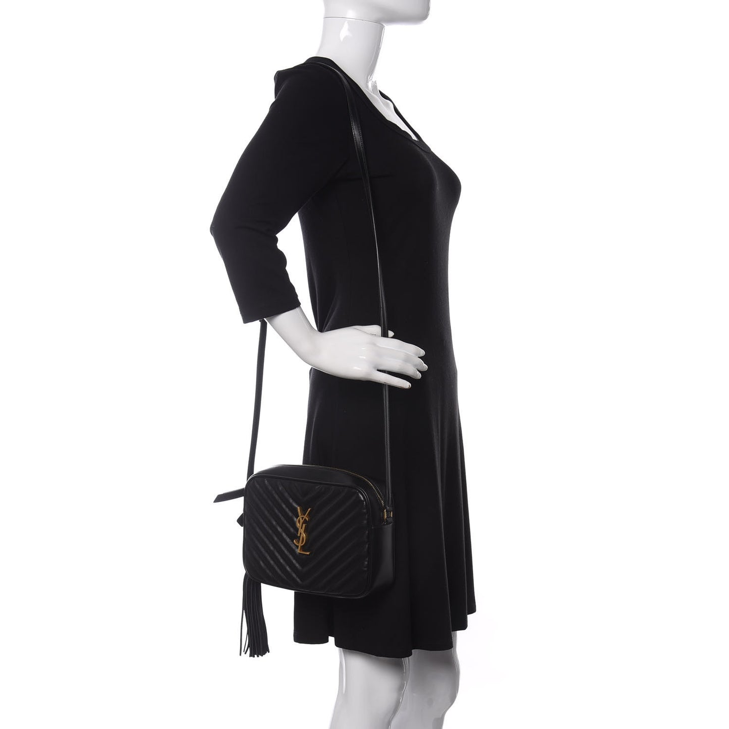 Calfskin Matelasse Monogram Lou Camera Bag Black