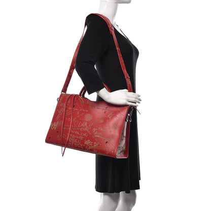 Balenciaga Calfskin Love Perforated Blackout Hardware City Rouge Profond 2 of 11