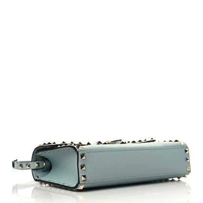 Valentino Garavani Pebbled Calfskin Medium Rockstud Flip Lock Crossbody Bag Celadon 4 of 8