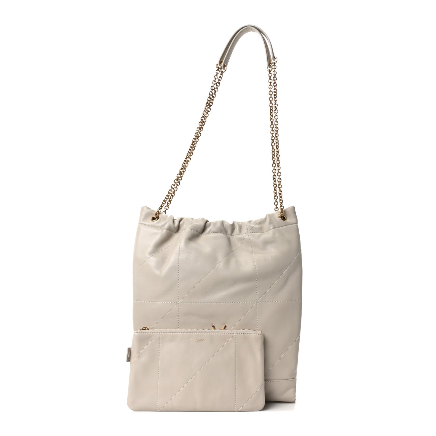Lambskin Matelasse Monogram Medium Jamie 4.3 Pochon Crema Soft