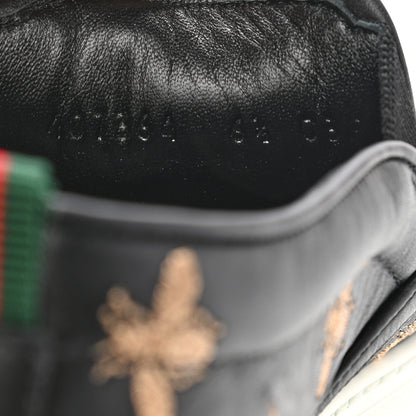 Gucci Calfskin Miro Soft Bee Star Embroidered Mens Dublin Slip On Sneakers 6.5 Black 8 of 9