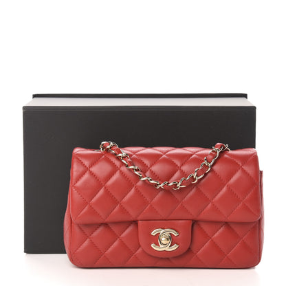 Chanel Lambskin Quilted Mini Rectangular Flap Red 11 of 11