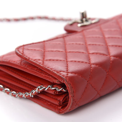 Chanel Lambskin Quilted Chain Clutch Flap Red 10 of 17