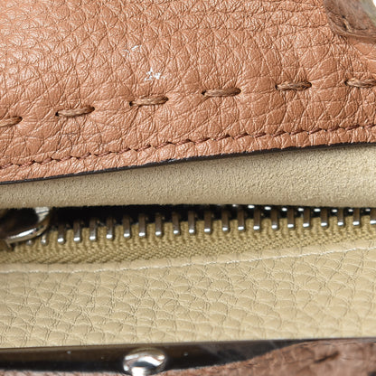 Fendi Cuoio Romano Selleria Bi-Color Medium Peekaboo Iconic Satchel Mou Deserto 14 of 17