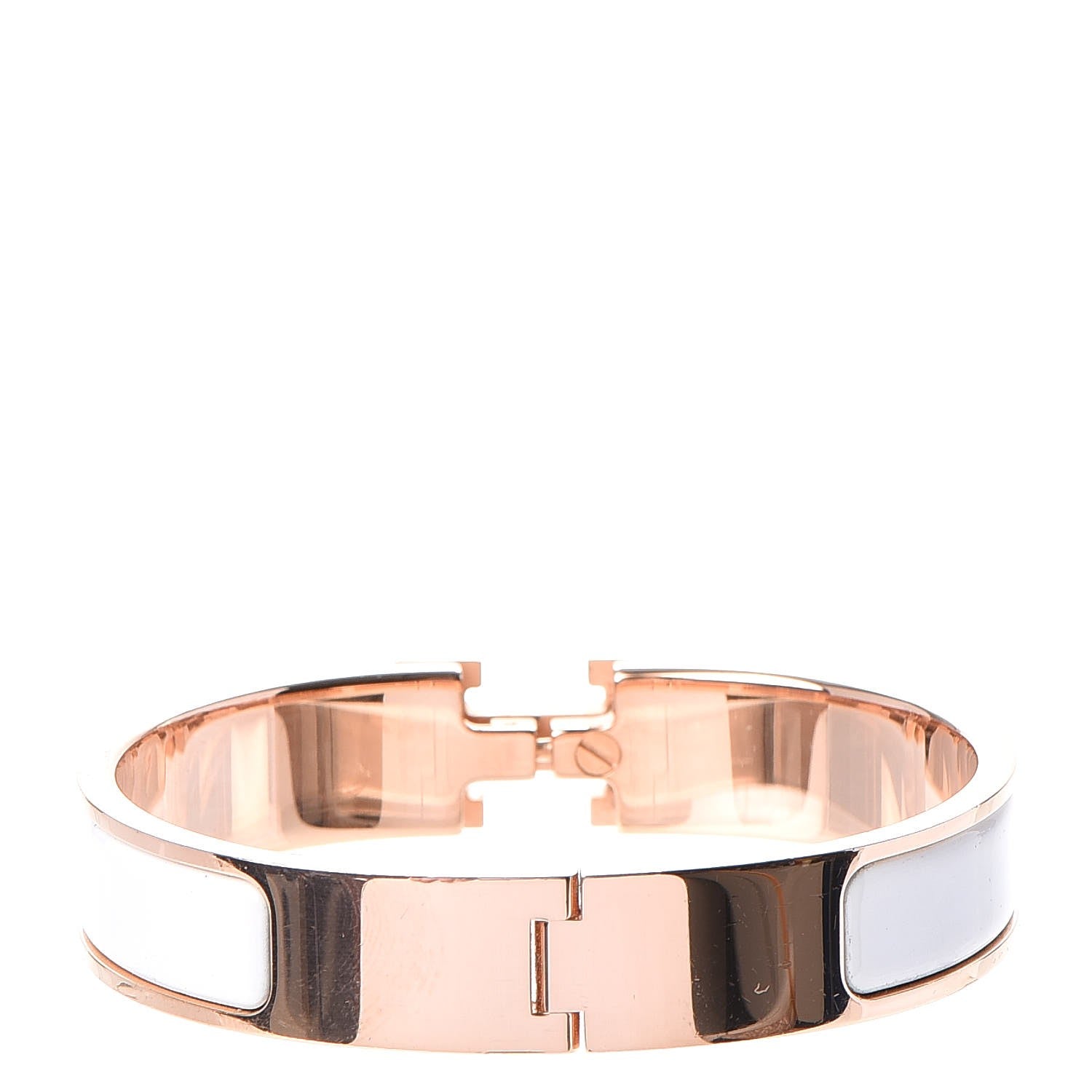 Hermes Enamel Narrow Clic Clac H Bracelet PM White 3 of 5