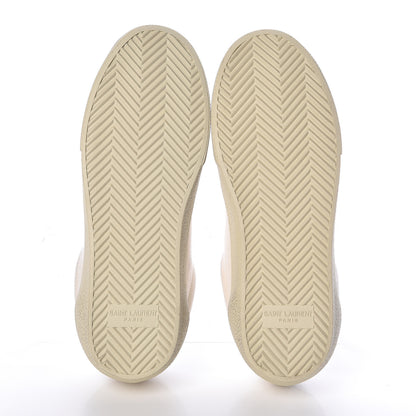 Saint Laurent Distressed Canvas Court Classic Sneakers 36 Panna 5 of 9