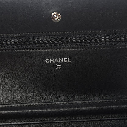 Chanel Lambskin Quilted Wallet On Chain WOC Black 5 of 10