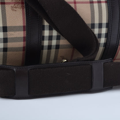 Burberry Haymarket Check Duffle Bag Dark Brown 11 of 20