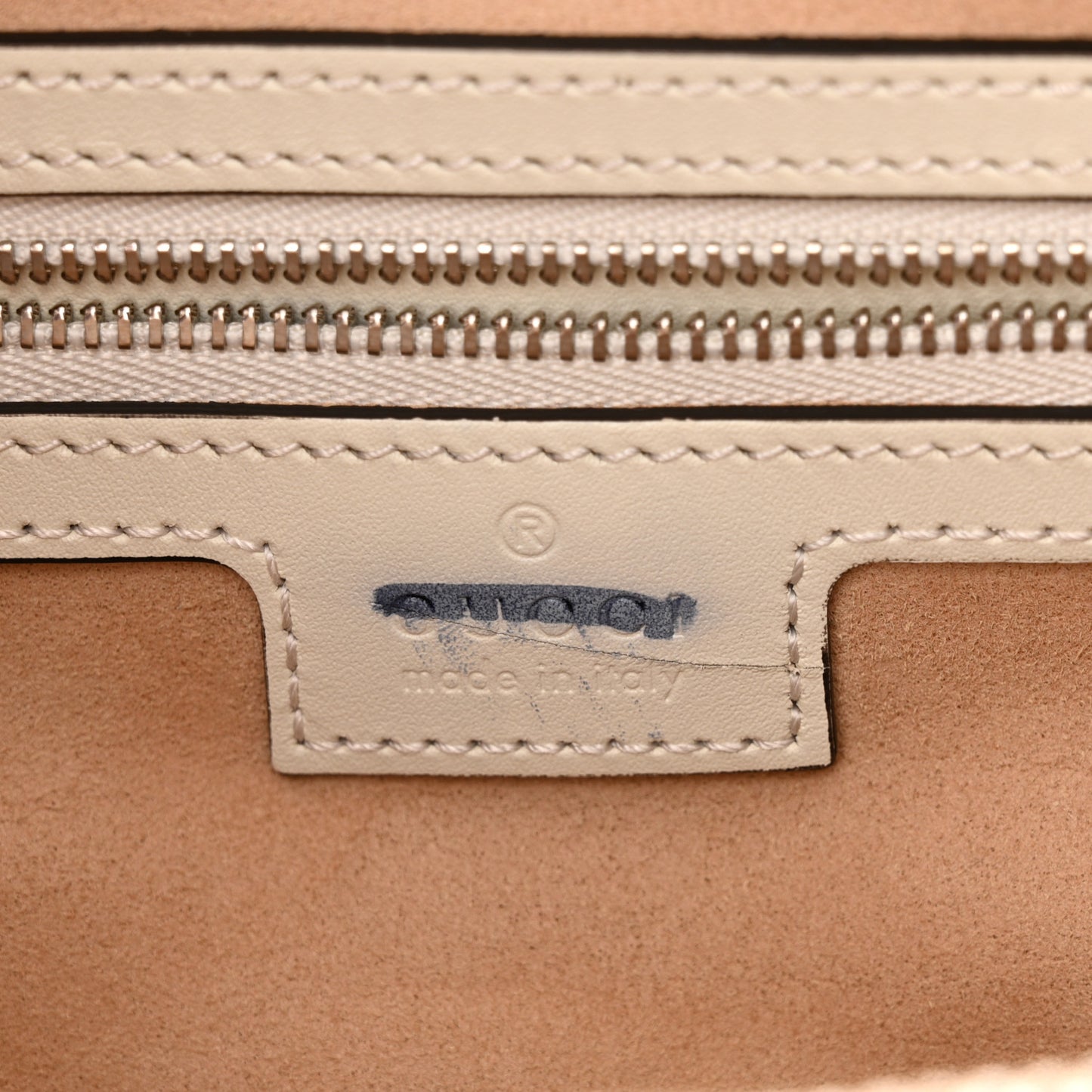 Senna Calfskin Petite GG Small Tote Mystic White