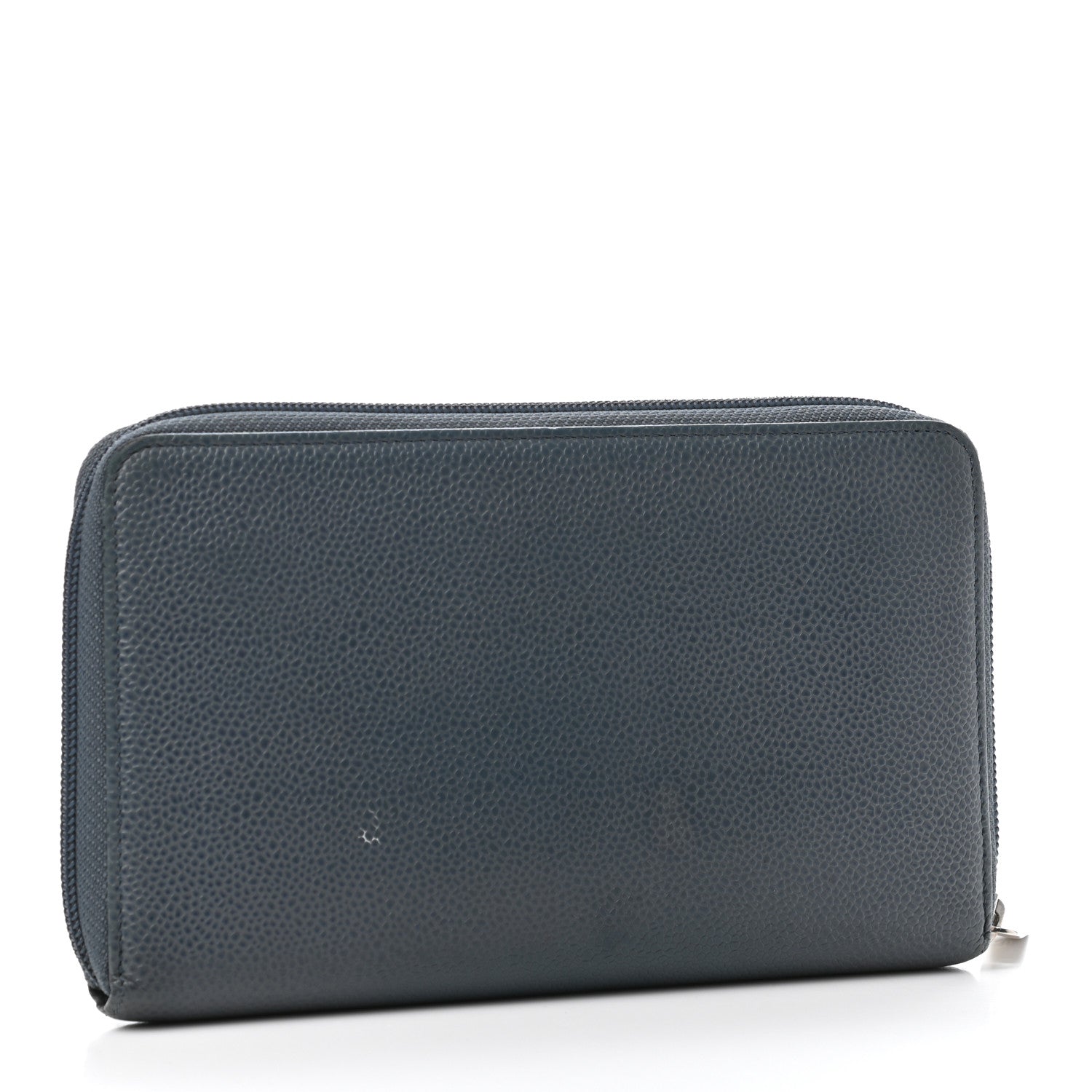 Chanel Caviar Large CC Timeless Zip Around Organizer Wallet Blue 2 of 5