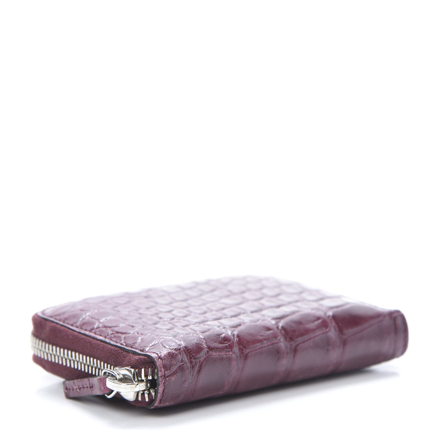 Crocodile Zip Around Card Case Cherry Gloss