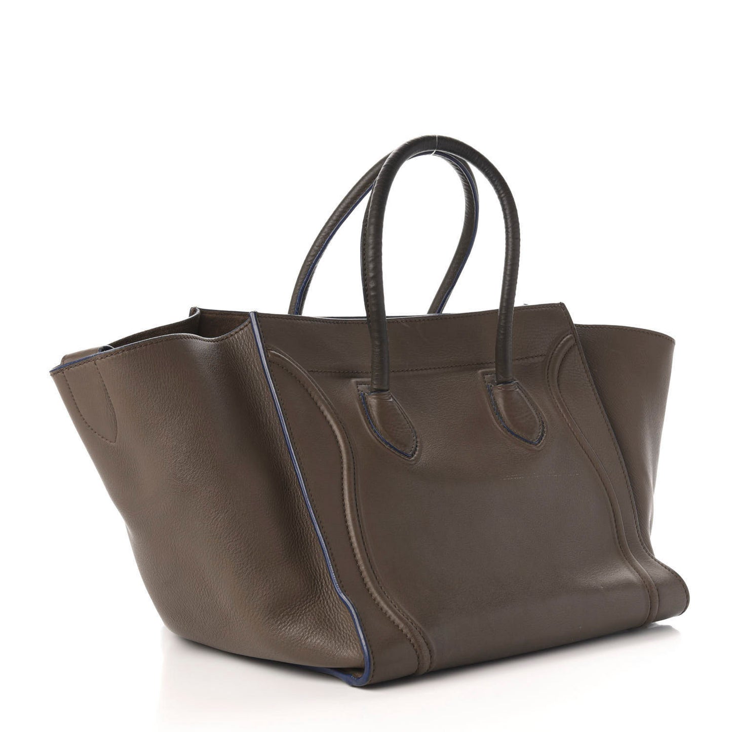Supple Calfskin Medium Phantom Luggage Khaki Cobalt Trim