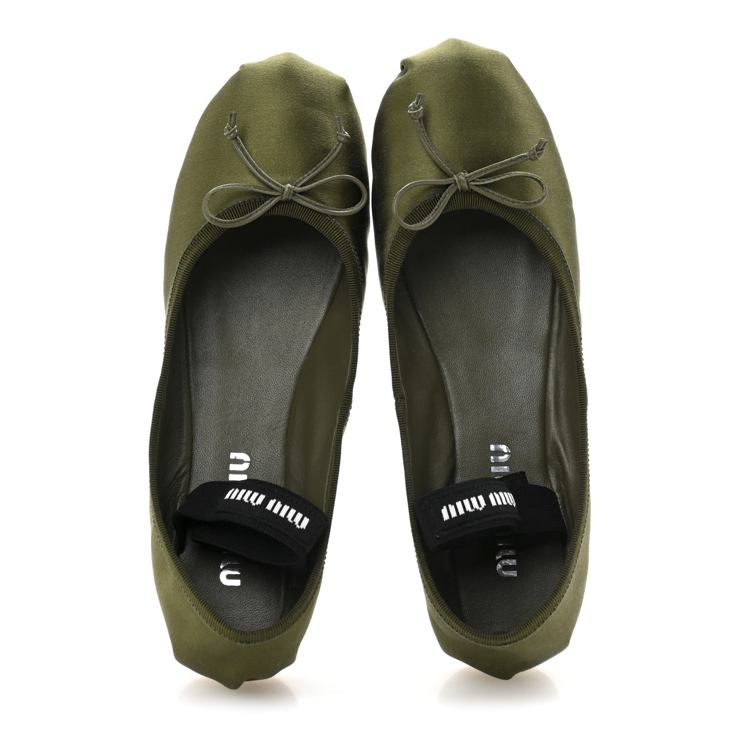 Satin Ballerina Flats 36.5 Oliva