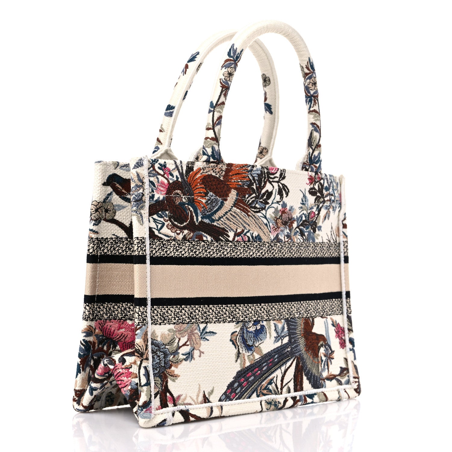 Christian Dior Canvas Jardin Botanique Embroidered Small Book Tote Multicolor 3 of 8