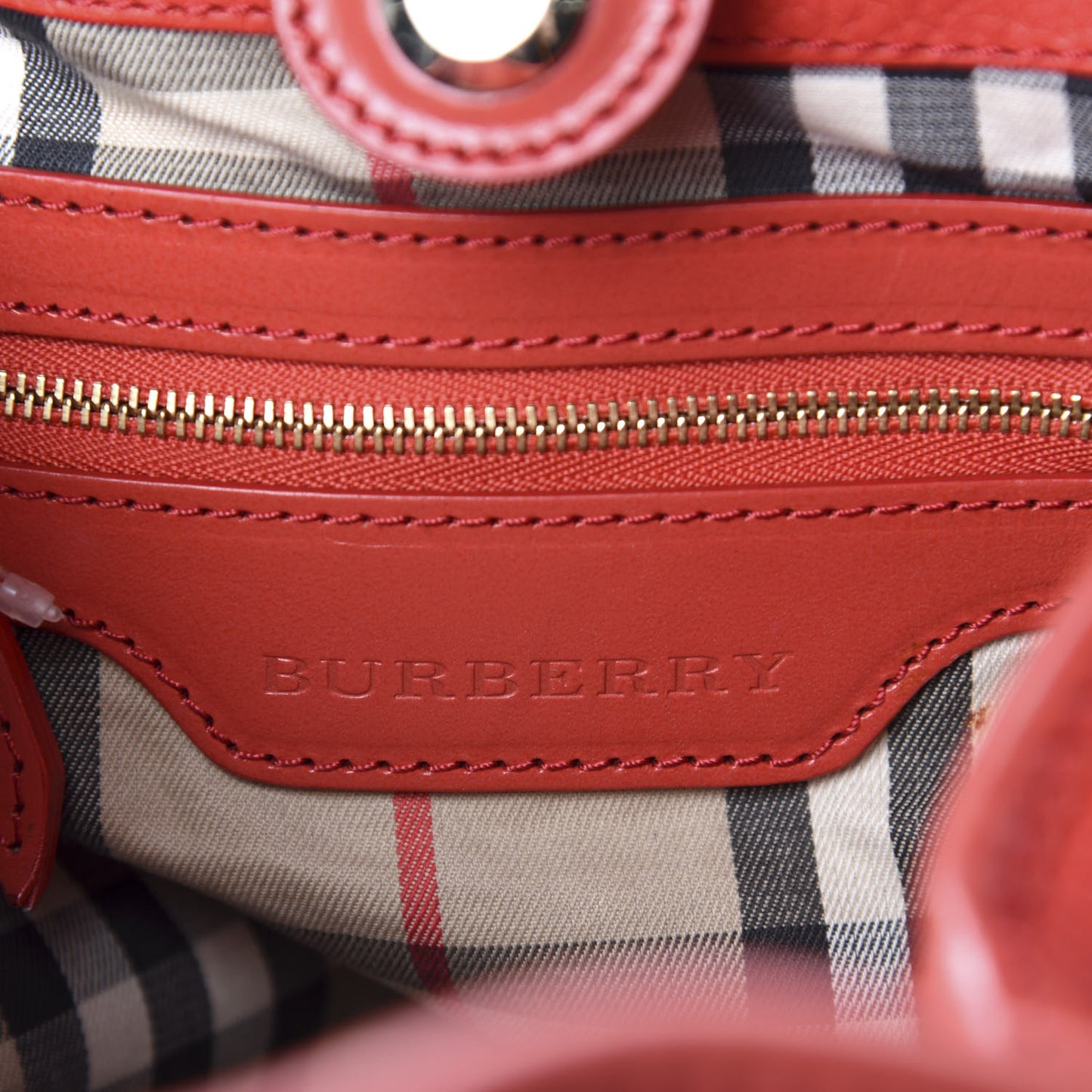 Grainy Calfskin Small Canterbury Tote Red