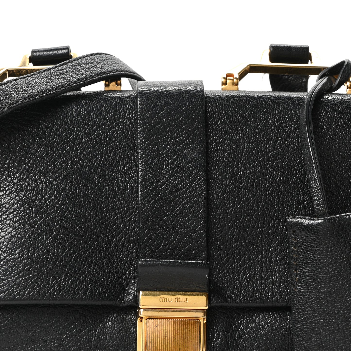 Goatskin Madras Crossbody Bag Black