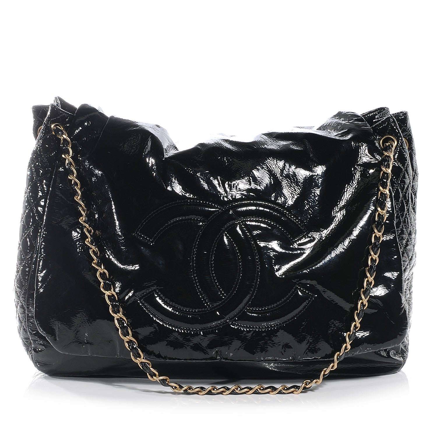 Chanel Vinyl Rock and Chain Large Flap Black 1 of 6