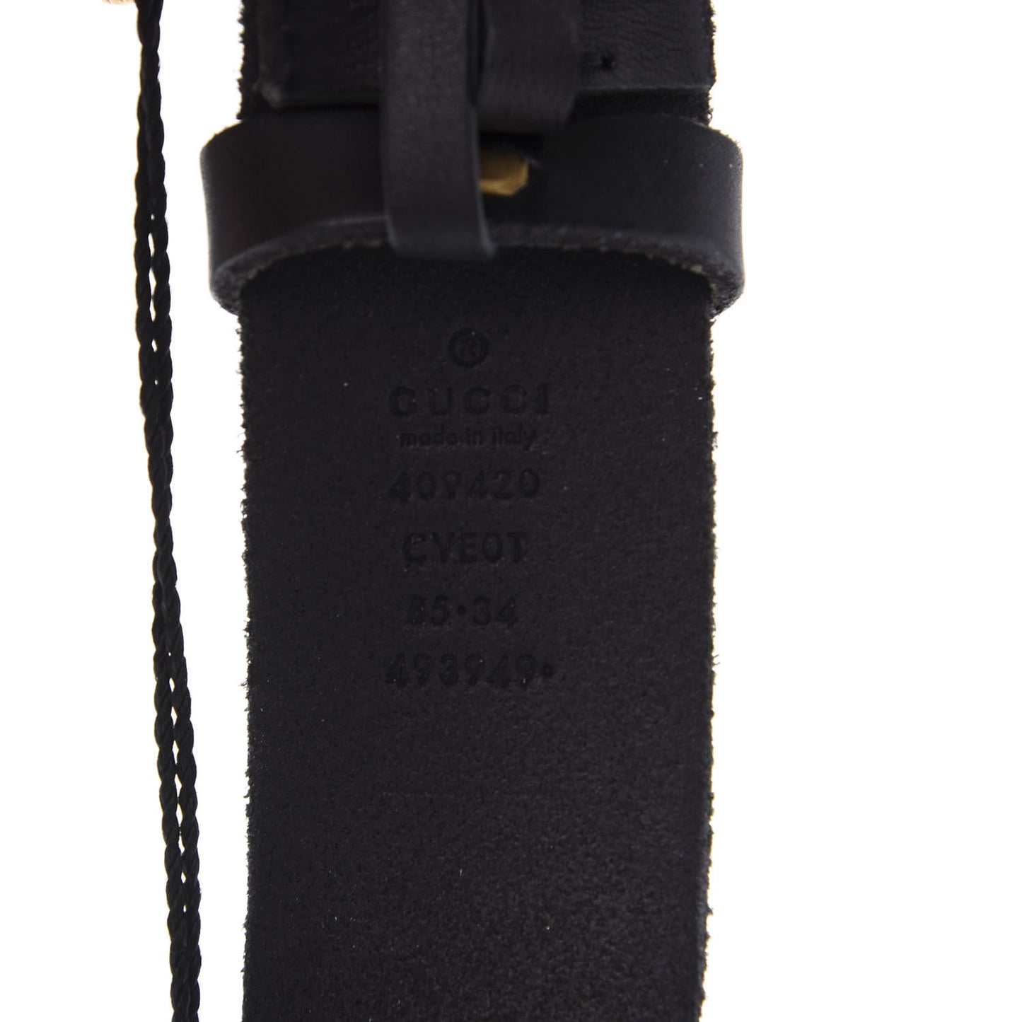 Calfskin Brass Feline Buckle Belt 85 34 Black