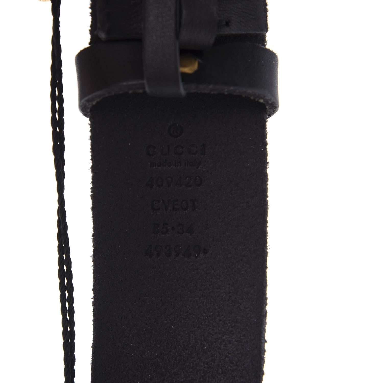 Gucci Calfskin Brass Feline Buckle Belt 85 34 Black 5 of 7