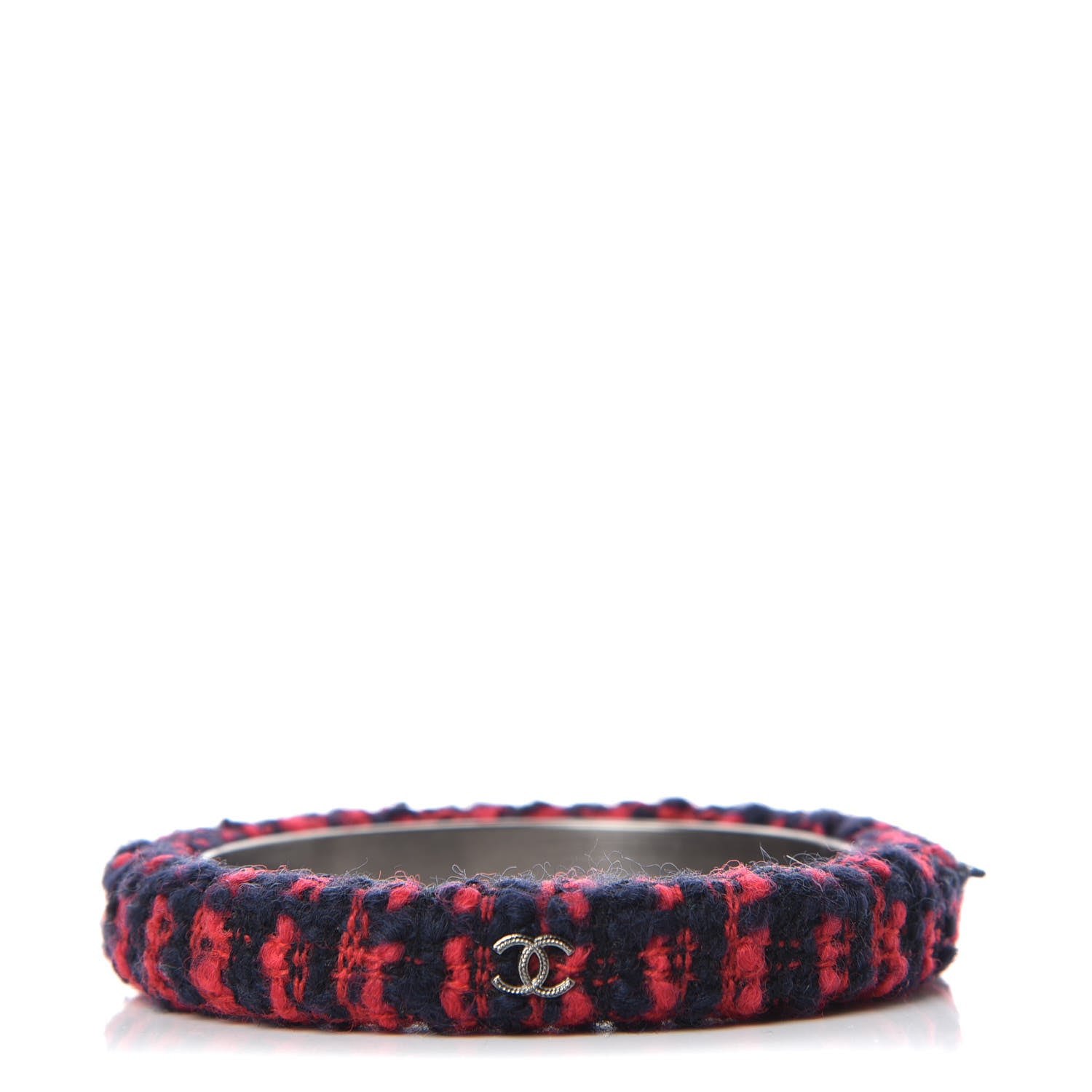 Chanel Tweed CC Narrow Bangle M Red Blue 1 of 4