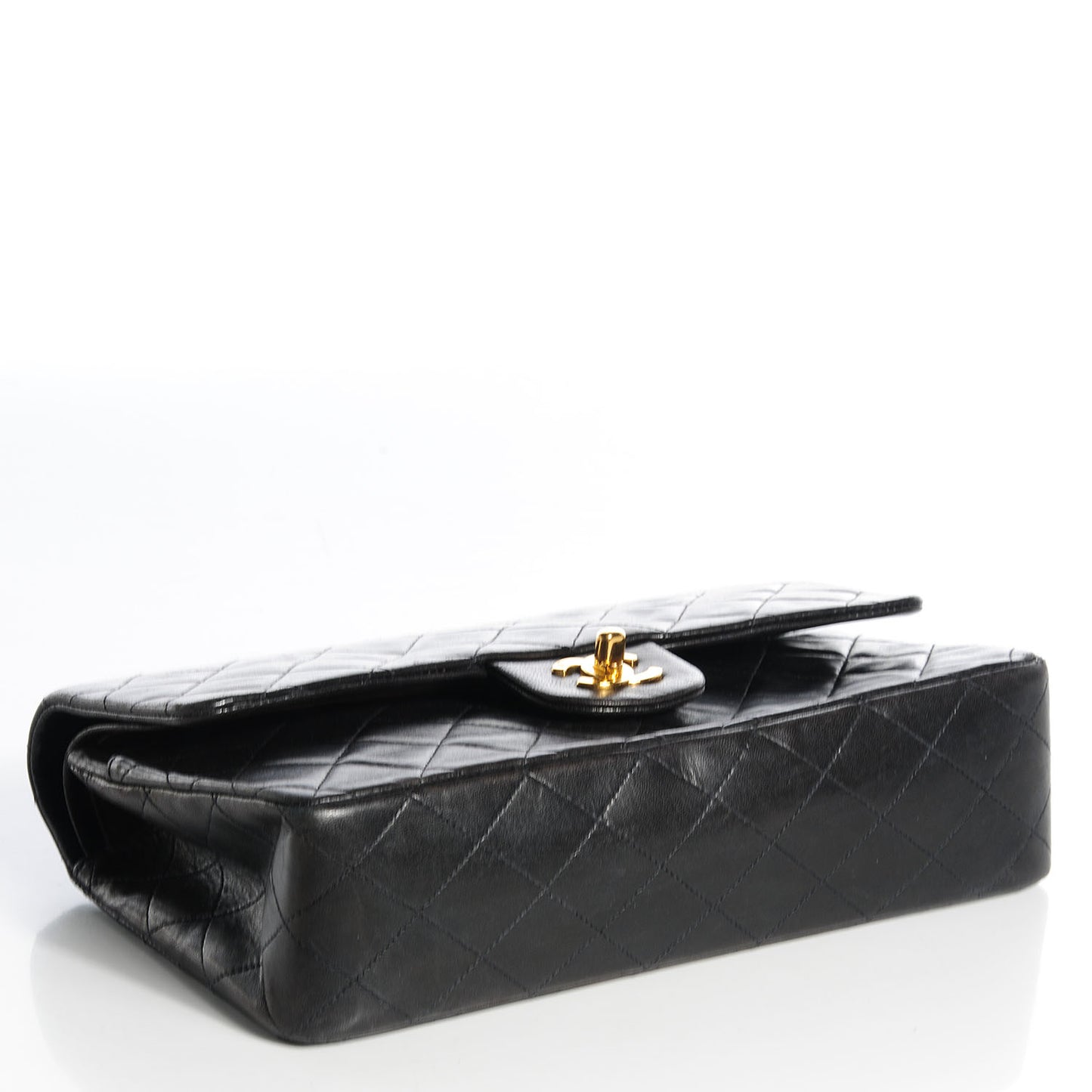 Lambskin Medium Double Flap Black