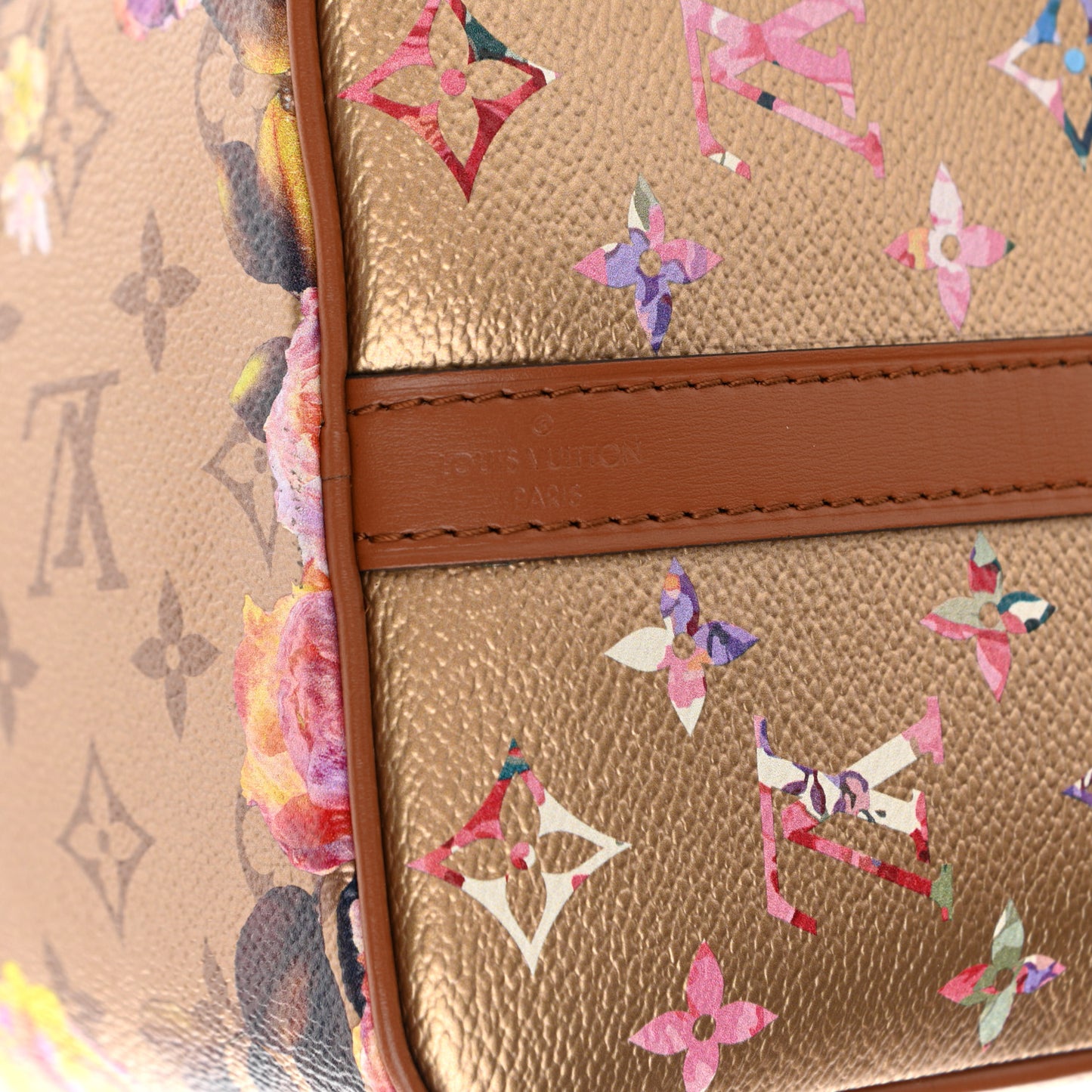 Metallic Monogram LV Garden Speedy Bandouliere 25 Gold