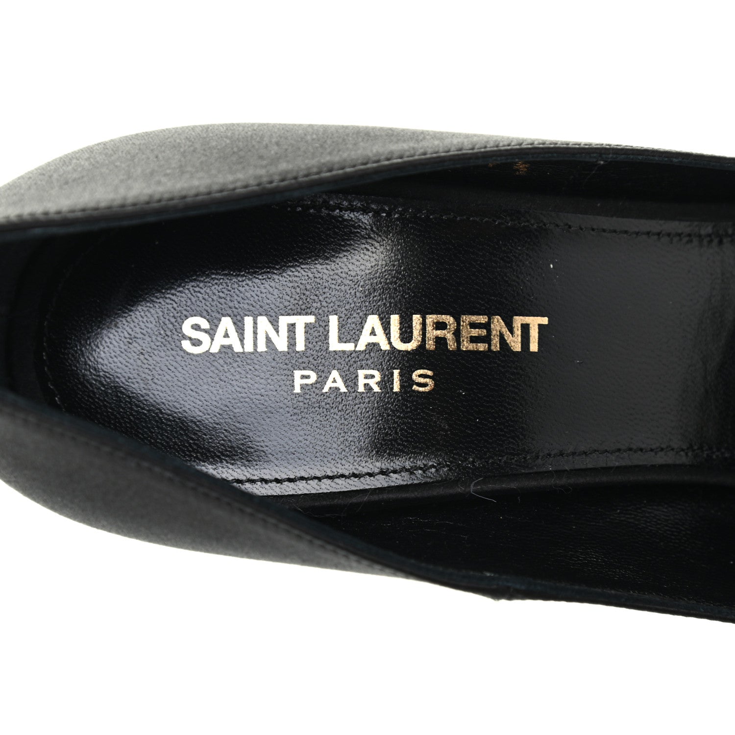 Saint Laurent Satin Crystal Embellished Tower 110 Pump 37.5 Black 13 of 20