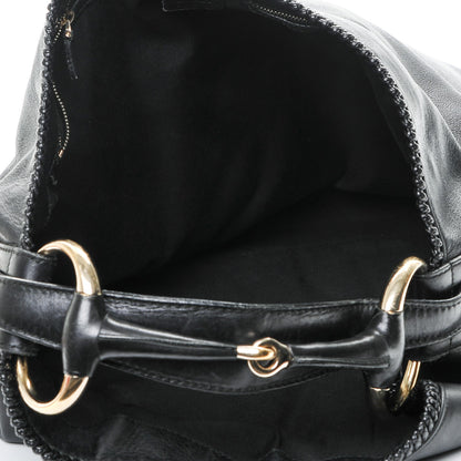 Gucci Calfskin Large Horsebit Chain Hobo Black 5 of 7