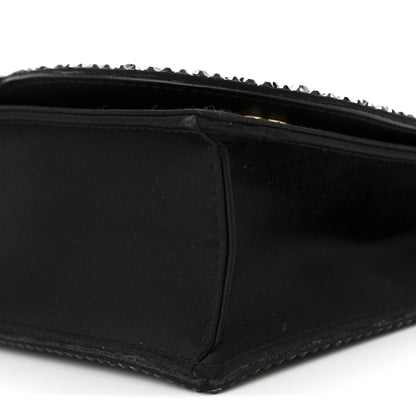 Dolce & Gabbana Satin Crystal DG Logo Flap Crossbody Bag Black 9 of 11