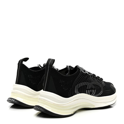 Gucci Technical Knit Fabric Waves Womens Gucci Run Sneakers 37 Black Loess 4 of 9