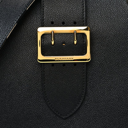 Burberry Soft Grain Calfskin Medium Buckle Tote Black 7 of 9