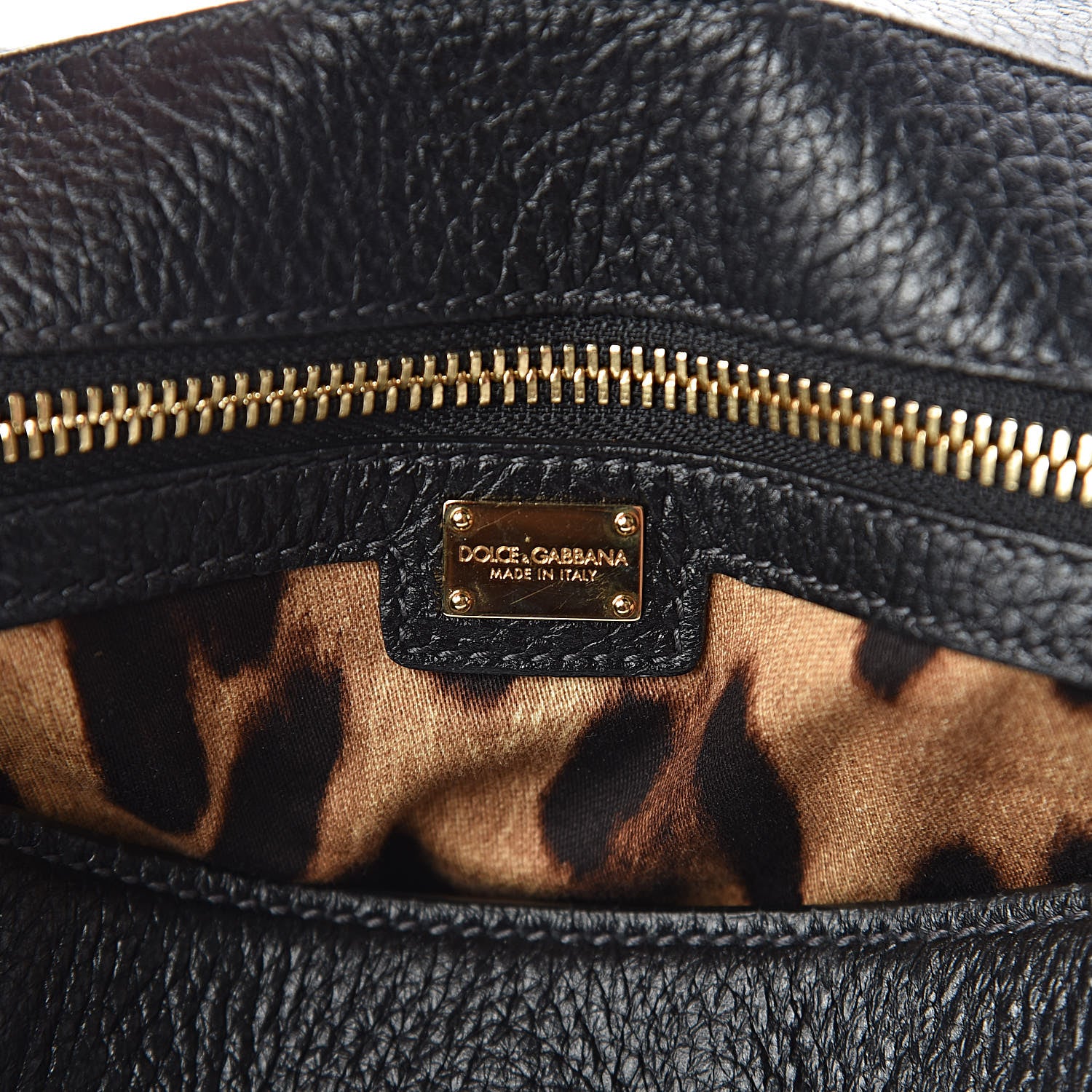 Dolce & Gabbana Grained Deerskin Large Miss Sicily Satchel Black 6 of 9