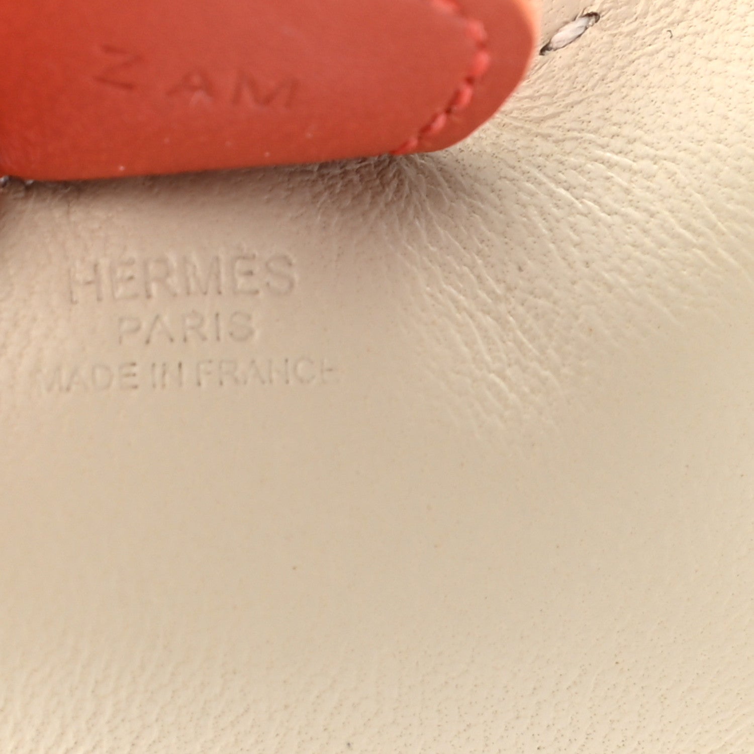 Hermes Milo Lambskin Grigri Rodeo Horse Bag Charm PM Craie Sesame Cornaline 3 of 4