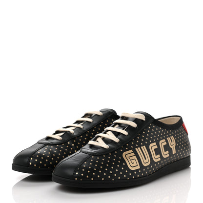 Gucci X SEGA Calfskin GUCCY Stars Mens Falacer Sneakers 9 Black 3 of 9