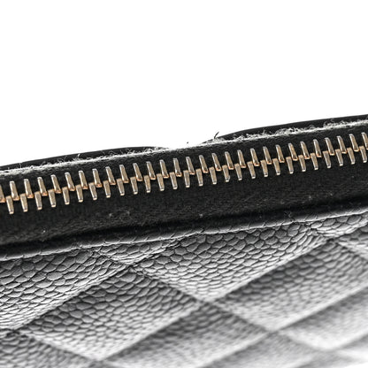Chanel Caviar Quilted Filigree Zip Pouch Black 8 of 12