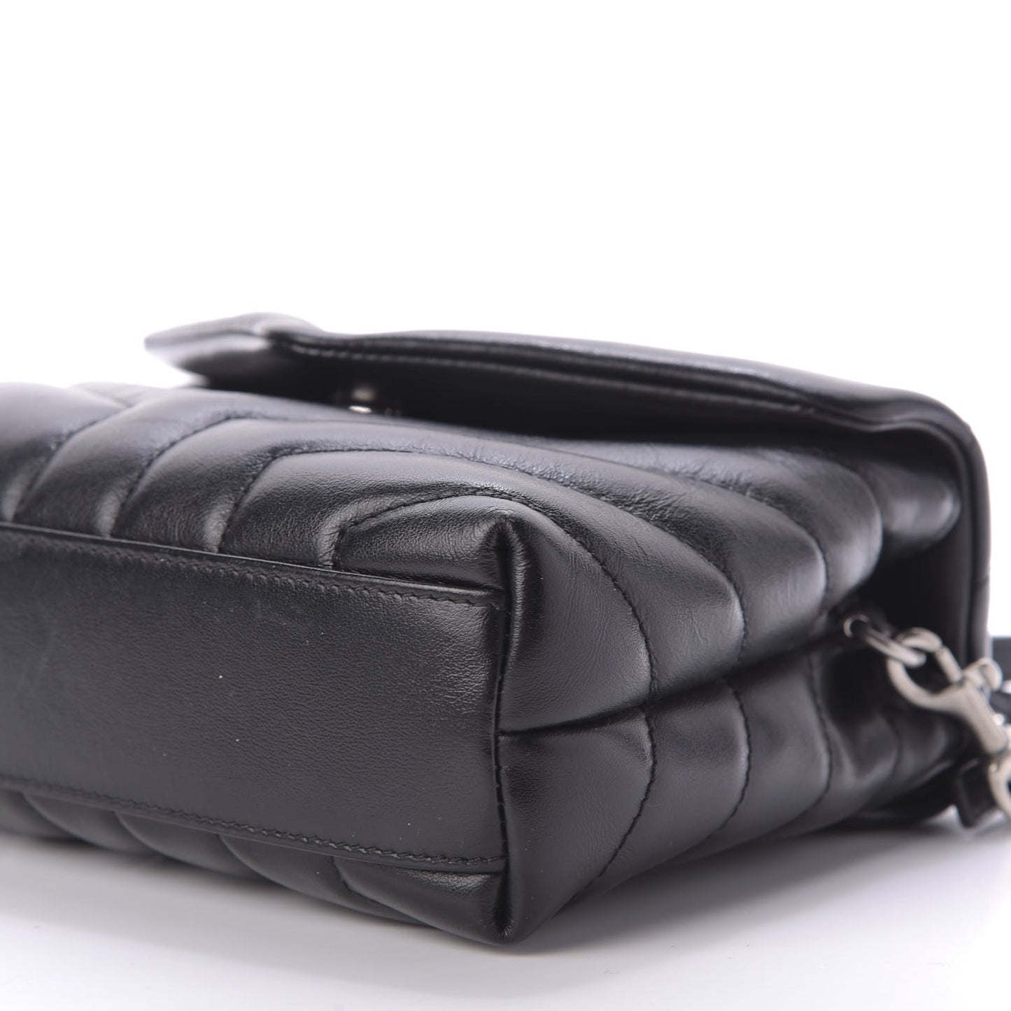 Calfskin Y Quilted Monogram Toy Loulou Crossbody Bag Black