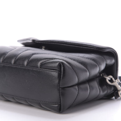Saint Laurent Calfskin Y Quilted Monogram Toy Loulou Crossbody Bag Black 7 of 10