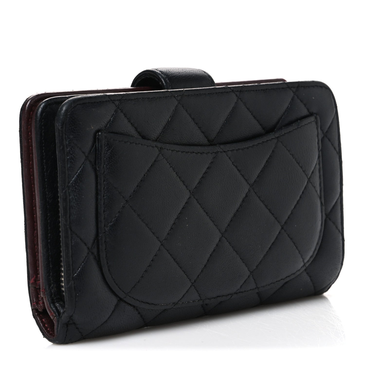 Chanel Lambskin Quilted Zipped Pocket Wallet Black 3 of 9