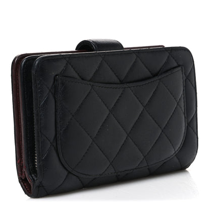 Chanel Lambskin Quilted Zipped Pocket Wallet Black 3 of 9