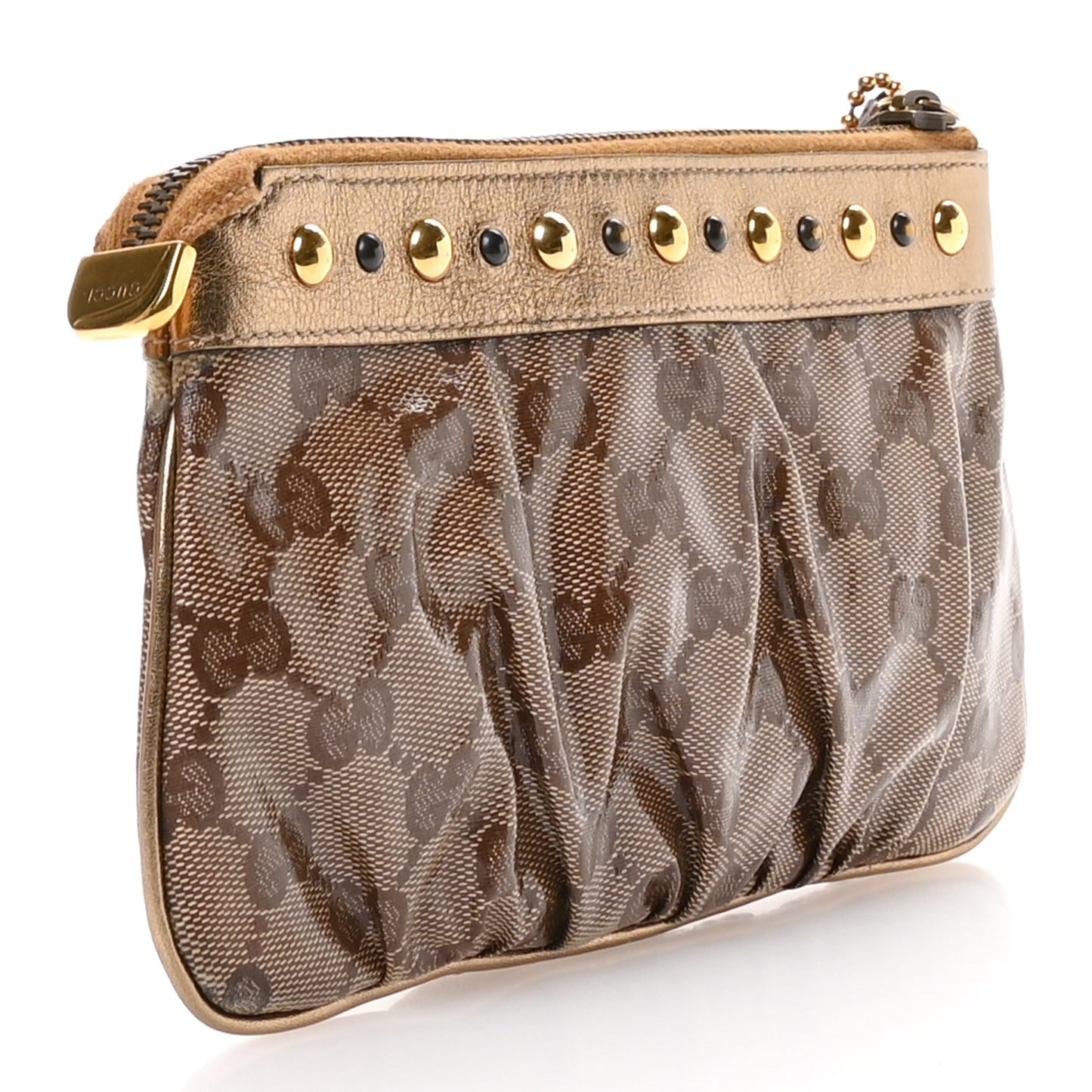 Crystal Monogram Babouska Wristlet Dark Brown