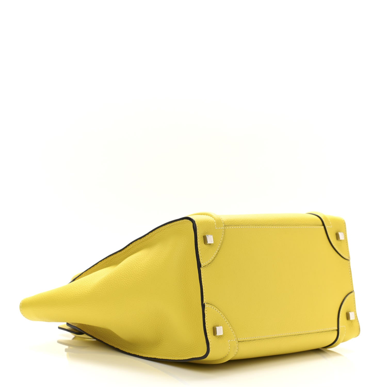Celine Drummed Calfskin Mini Luggage Citron 4 of 13