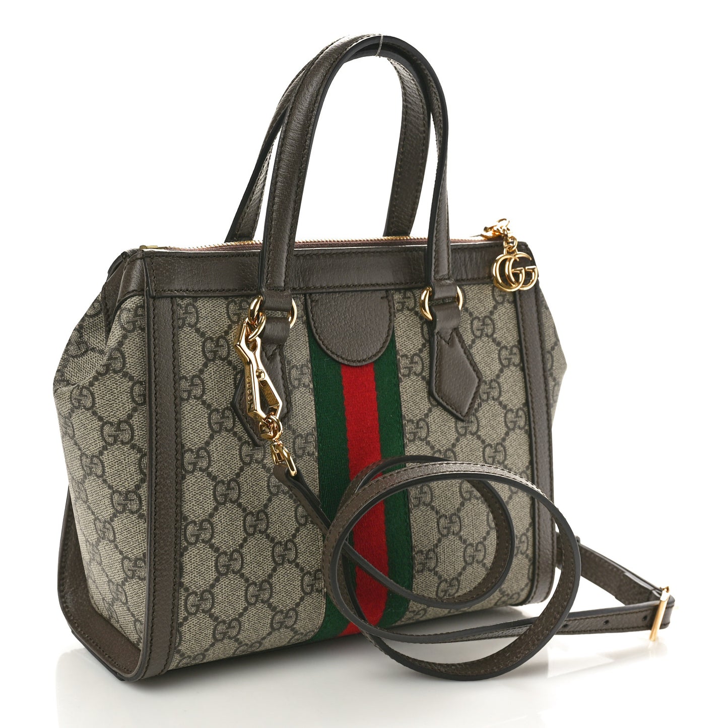 GG Supreme Monogram Small Ophidia Tote Bag Brown
