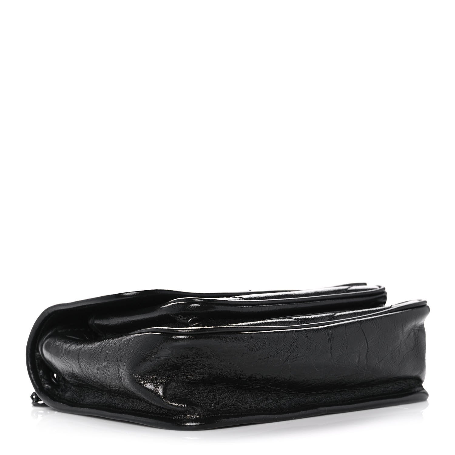 Saint Laurent Crinkled Calfskin Matelasse Monogram Baby Niki Chain Satchel Black 5 of 10